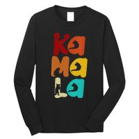 Kamala Harris Retro Cat Typography Cat Lady Kamala Harris Long Sleeve Shirt