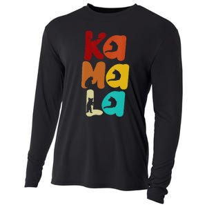 Kamala Harris Retro Cat Typography Cat Lady Kamala Harris Cooling Performance Long Sleeve Crew