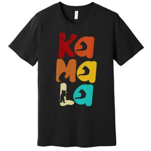 Kamala Harris Retro Cat Typography Cat Lady Kamala Harris Premium T-Shirt