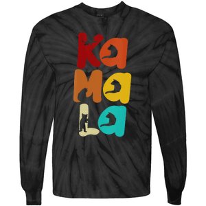 Kamala Harris Retro Cat Typography Cat Lady Kamala Harris Tie-Dye Long Sleeve Shirt