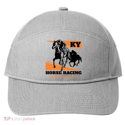 Kentucky Horse Racing Vintage Ky Derby Horse Jockey Costume Gift 7-Panel Snapback Hat