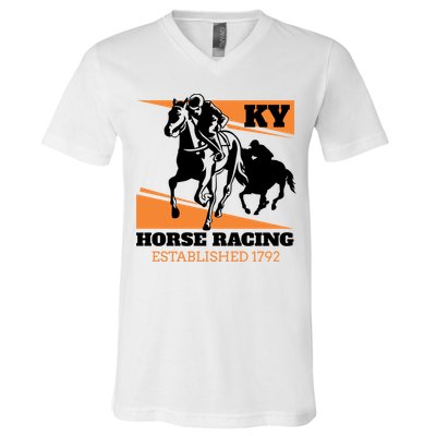 Kentucky Horse Racing Vintage Ky Derby Horse Jockey Costume Gift V-Neck T-Shirt
