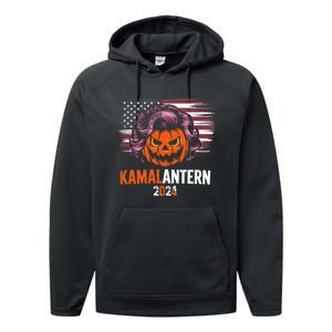 Kamala Harris Retro Halloween Jack O Lantern Flag 2024 Performance Fleece Hoodie