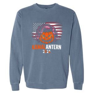 Kamala Harris Retro Halloween Jack O Lantern Flag 2024 Garment-Dyed Sweatshirt