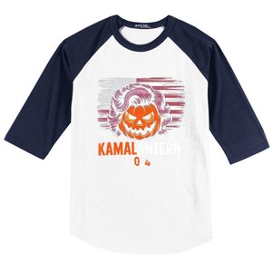 Kamala Harris Retro Halloween Jack O Lantern Flag 2024 Baseball Sleeve Shirt