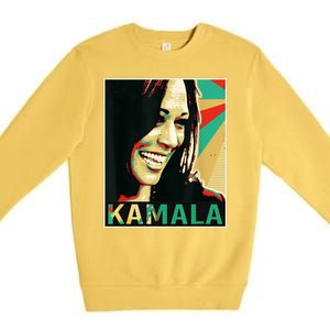 Kamala Harris Retro Portrait Premium Crewneck Sweatshirt