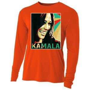 Kamala Harris Retro Portrait Cooling Performance Long Sleeve Crew