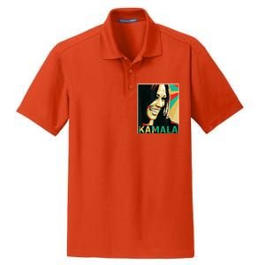 Kamala Harris Retro Portrait Dry Zone Grid Polo