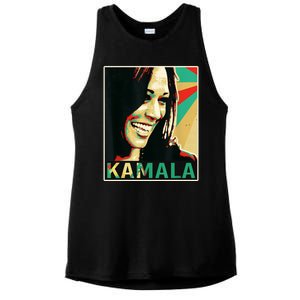 Kamala Harris Retro Portrait Ladies PosiCharge Tri-Blend Wicking Tank