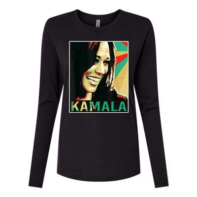 Kamala Harris Retro Portrait Womens Cotton Relaxed Long Sleeve T-Shirt