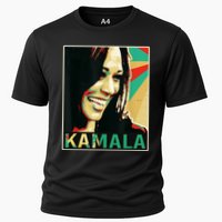 Kamala Harris Retro Portrait Cooling Performance Crew T-Shirt
