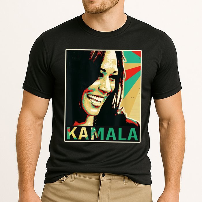 Kamala Harris Retro Portrait Cooling Performance Crew T-Shirt