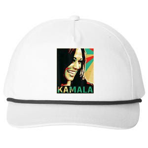 Kamala Harris Retro Portrait Snapback Five-Panel Rope Hat