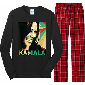 Kamala Harris Retro Portrait Long Sleeve Pajama Set