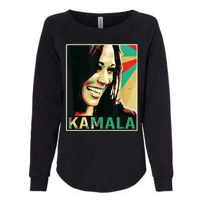 Kamala Harris Retro Portrait Womens California Wash Sweatshirt