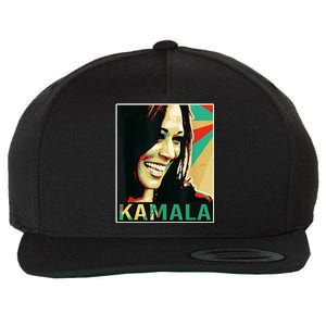 Kamala Harris Retro Portrait Wool Snapback Cap