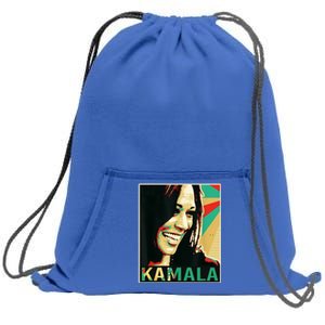 Kamala Harris Retro Portrait Sweatshirt Cinch Pack Bag