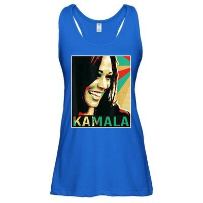 Kamala Harris Retro Portrait Ladies Essential Flowy Tank