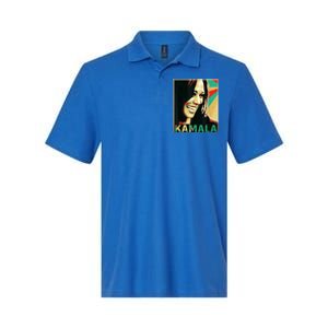 Kamala Harris Retro Portrait Softstyle Adult Sport Polo