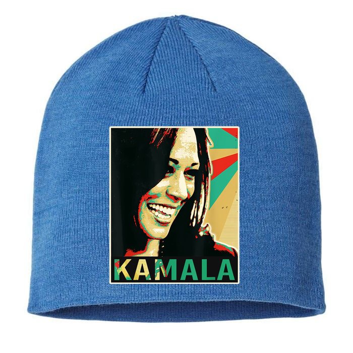 Kamala Harris Retro Portrait Sustainable Beanie