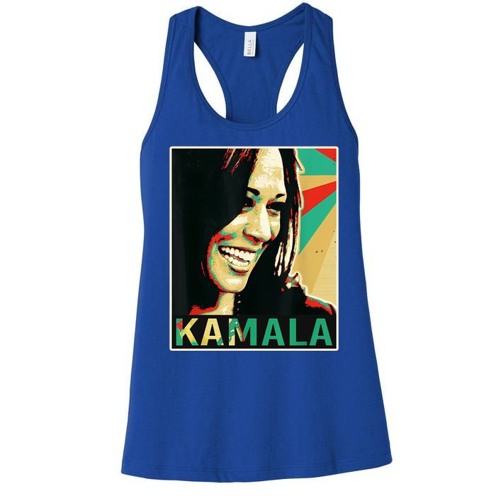 Kamala Harris Retro Portrait Women's Racerback Tank