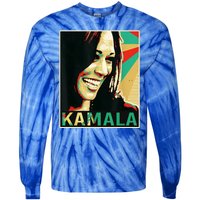 Kamala Harris Retro Portrait Tie-Dye Long Sleeve Shirt