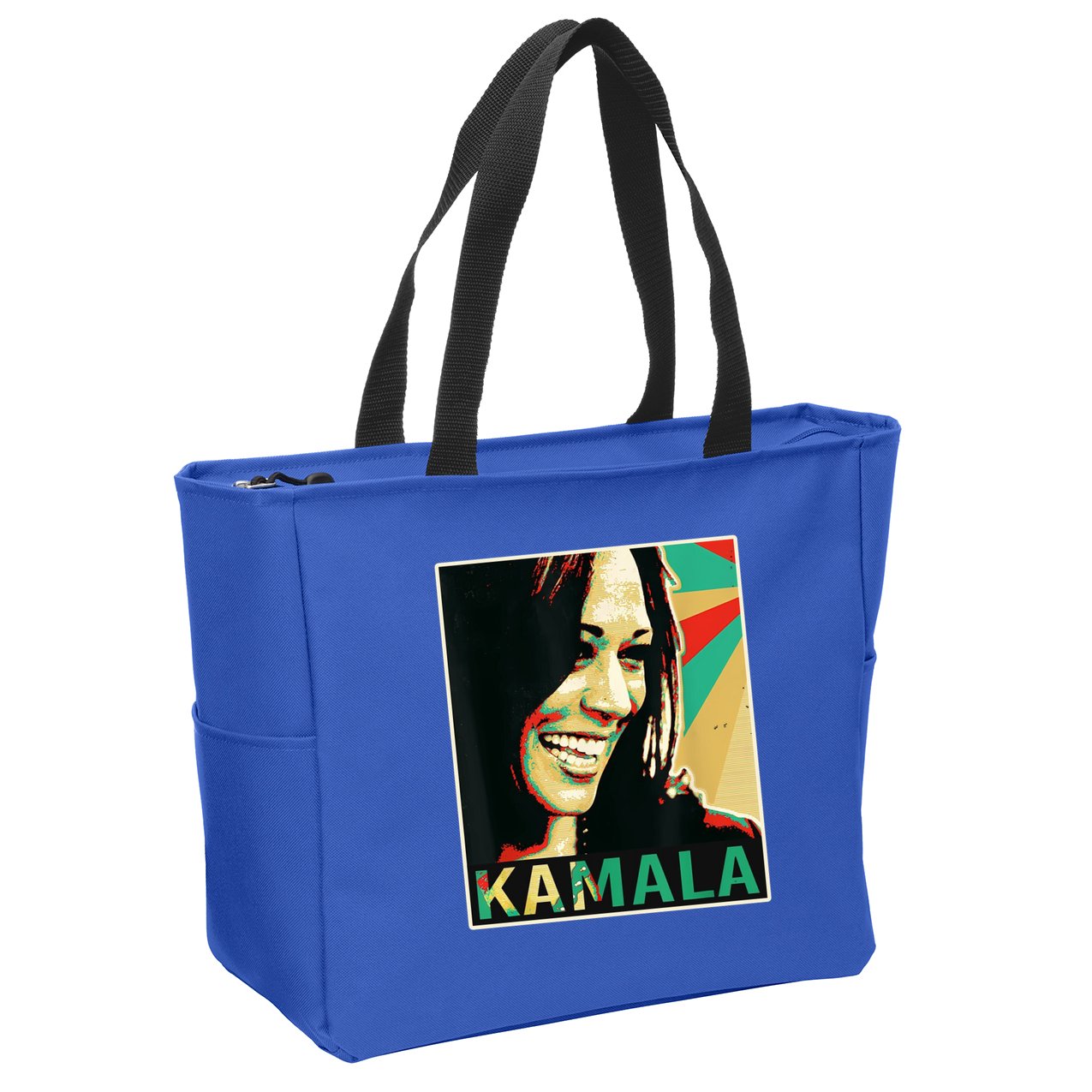 Kamala Harris Retro Portrait Zip Tote Bag