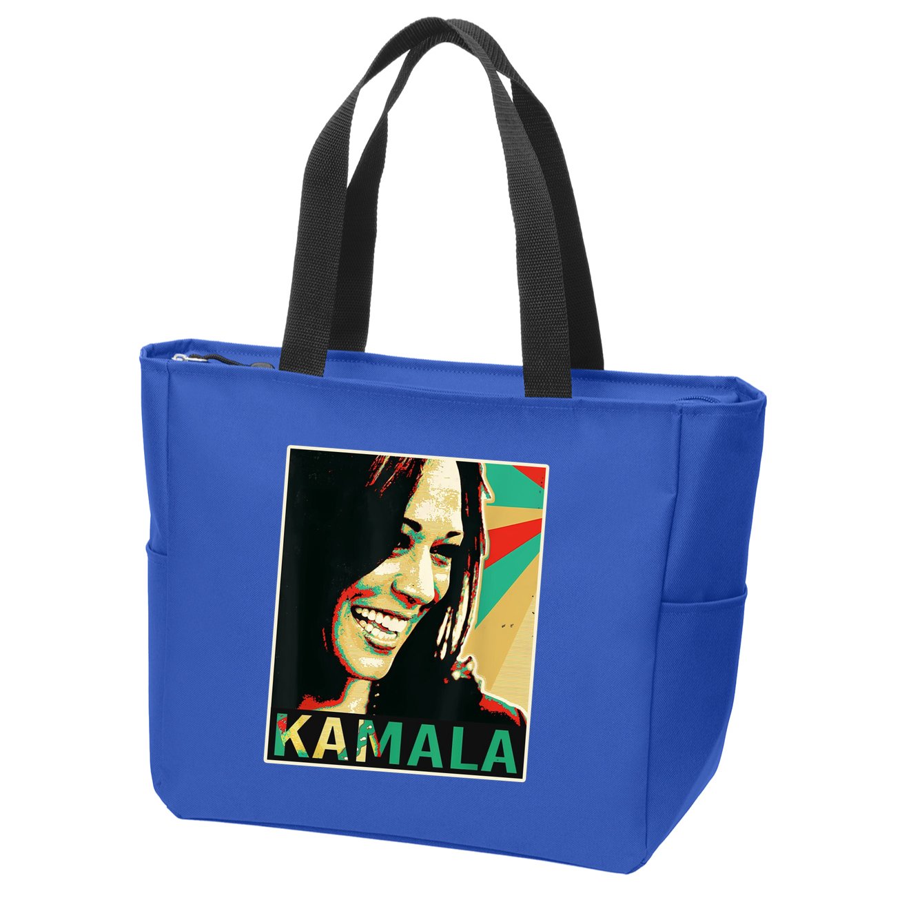 Kamala Harris Retro Portrait Zip Tote Bag
