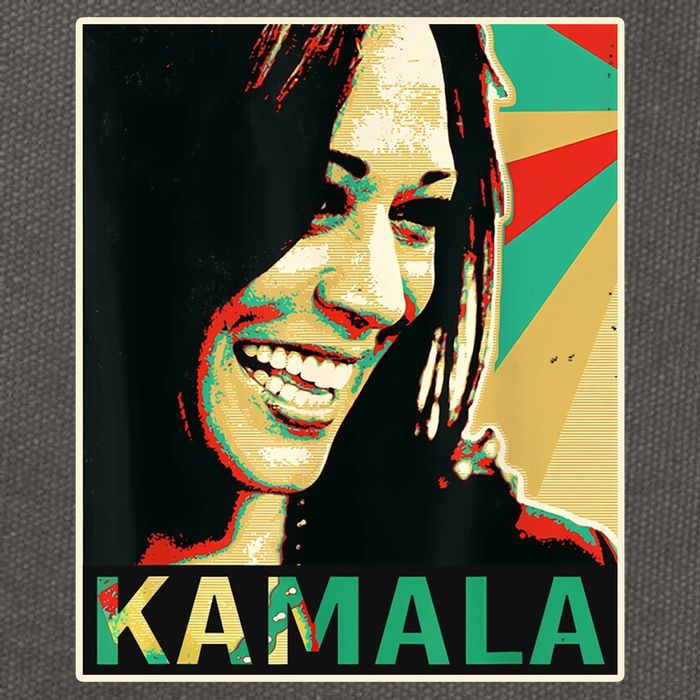 Kamala Harris Retro Portrait Cotton Canvas Backpack