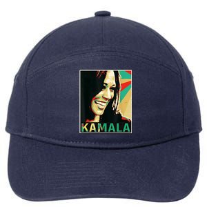 Kamala Harris Retro Portrait 7-Panel Snapback Hat