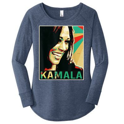 Kamala Harris Retro Portrait Women's Perfect Tri Tunic Long Sleeve Shirt