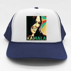 Kamala Harris Retro Portrait Trucker Hat