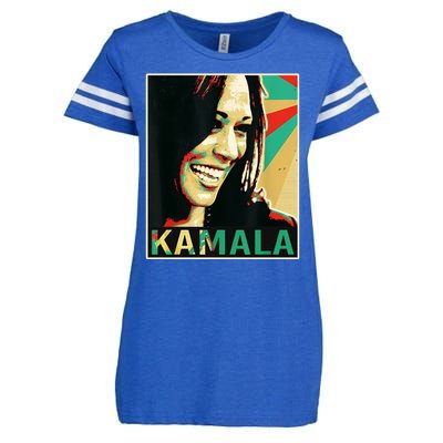 Kamala Harris Retro Portrait Enza Ladies Jersey Football T-Shirt