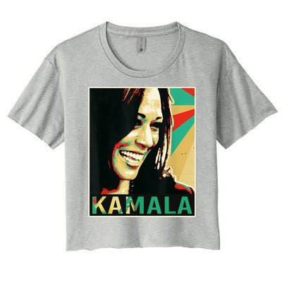 Kamala Harris Retro Portrait Women's Crop Top Tee