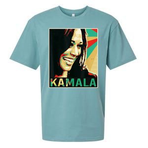 Kamala Harris Retro Portrait Sueded Cloud Jersey T-Shirt