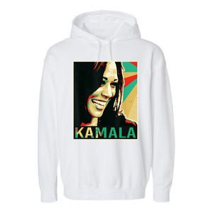 Kamala Harris Retro Portrait Garment-Dyed Fleece Hoodie