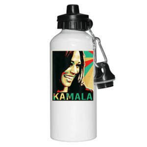 Kamala Harris Retro Portrait Aluminum Water Bottle