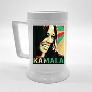 Kamala Harris Retro Portrait Beer Stein