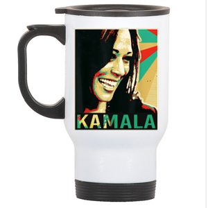 Kamala Harris Retro Portrait Stainless Steel Travel Mug