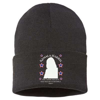 Kamala Harris Runs For First Lady President Usa Support Sustainable Knit Beanie