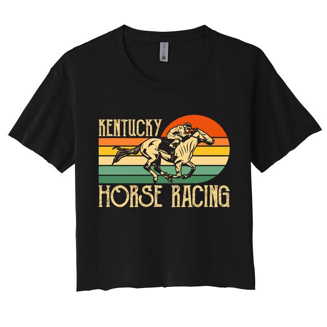 Kentucky Horse Racing Fan Retro Derby Racing Festival Party Gift Crop Top