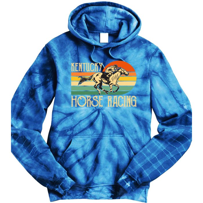 Kentucky Horse Racing Fan Retro Derby Racing Festival Party Gift Tie Dye Hoodie