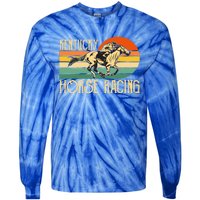 Kentucky Horse Racing Fan Retro Derby Racing Festival Party Gift Tie-Dye Long Sleeve Shirt