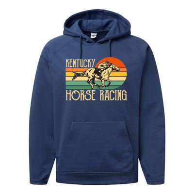 Kentucky Horse Racing Fan Retro Derby Racing Festival Party Gift Performance Fleece Hoodie