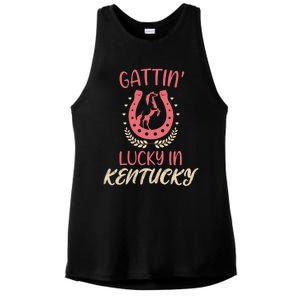 Kentucky Horse Racing Lucky Betting Riding Fun Derby Day Gift Ladies PosiCharge Tri-Blend Wicking Tank