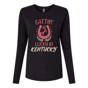 Kentucky Horse Racing Lucky Betting Riding Fun Derby Day Gift Womens Cotton Relaxed Long Sleeve T-Shirt