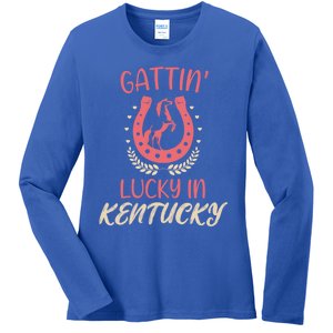 Kentucky Horse Racing Lucky Betting Riding Fun Derby Day Gift Ladies Long Sleeve Shirt