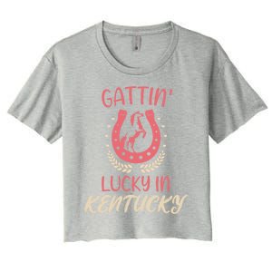 Kentucky Horse Racing Lucky Betting Riding Fun Derby Day Gift Women's Crop Top Tee