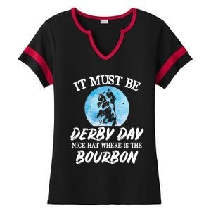 Kentucky Horse Racing Mint Juleps Funny Derby Day Gift Ladies Halftime Notch Neck Tee