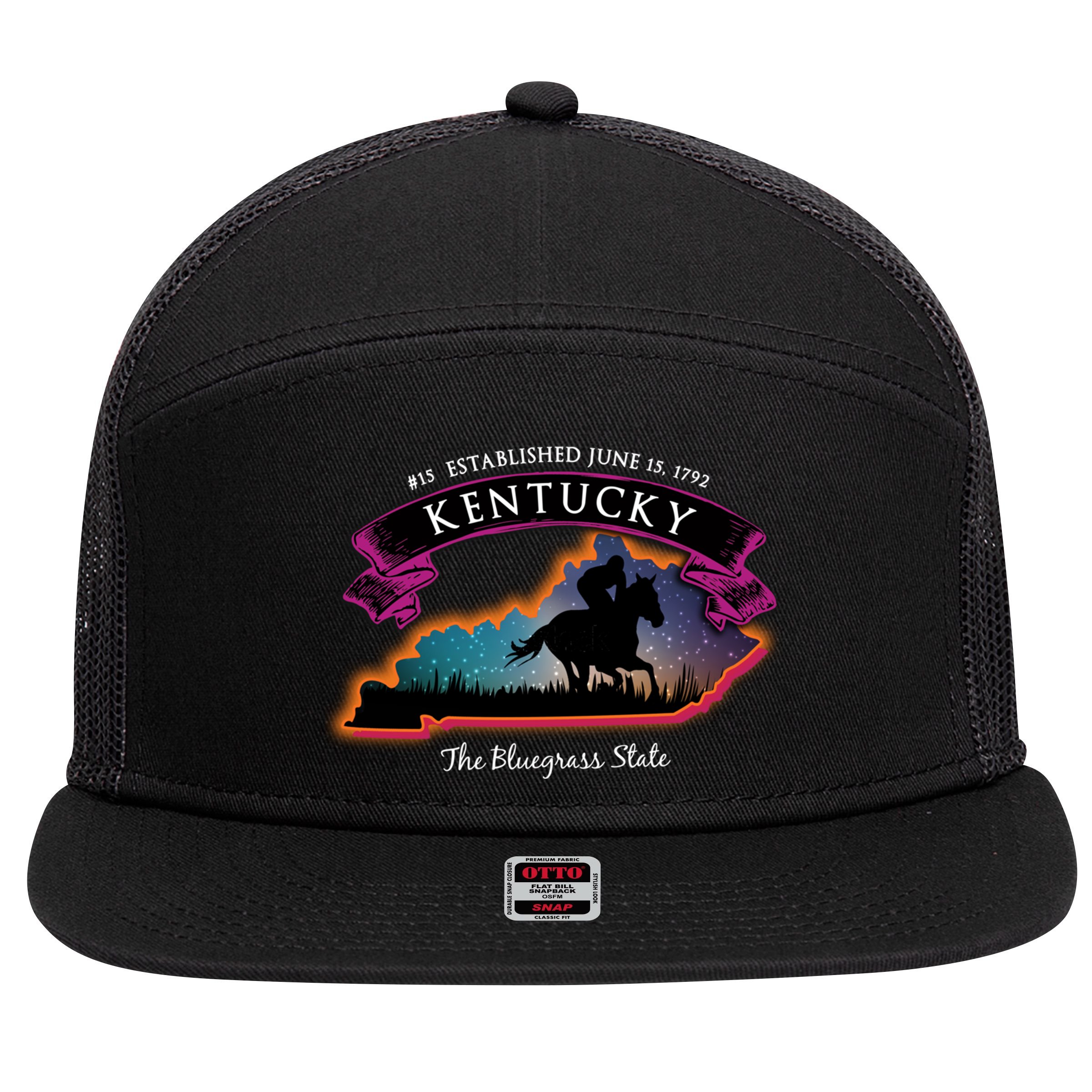 Kentucky Horse Racing Souvenir Great Gift 7 Panel Mesh Trucker Snapback Hat